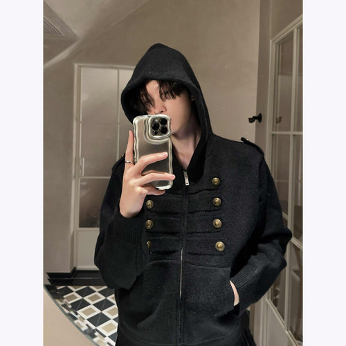 炫葵男士肌理坑条修身打底毛衣