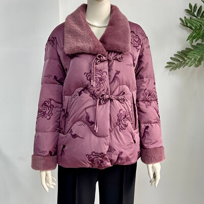老年新中式羽绒服女妈妈国风棉袄