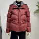 红色羽绒服外套女2025新款 妈妈冬装 短款 中老年人保暖加厚轻薄棉服