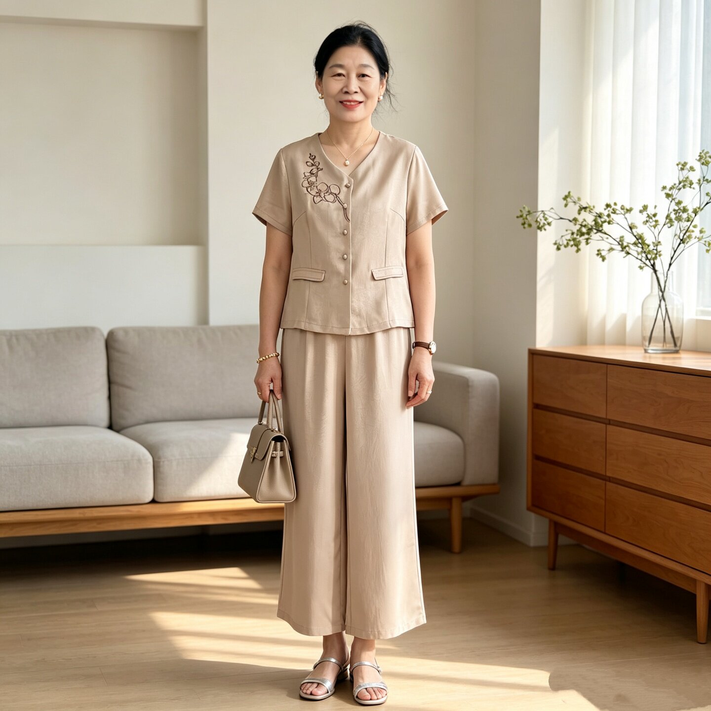 妈妈夏装端庄大气套装女气质减龄