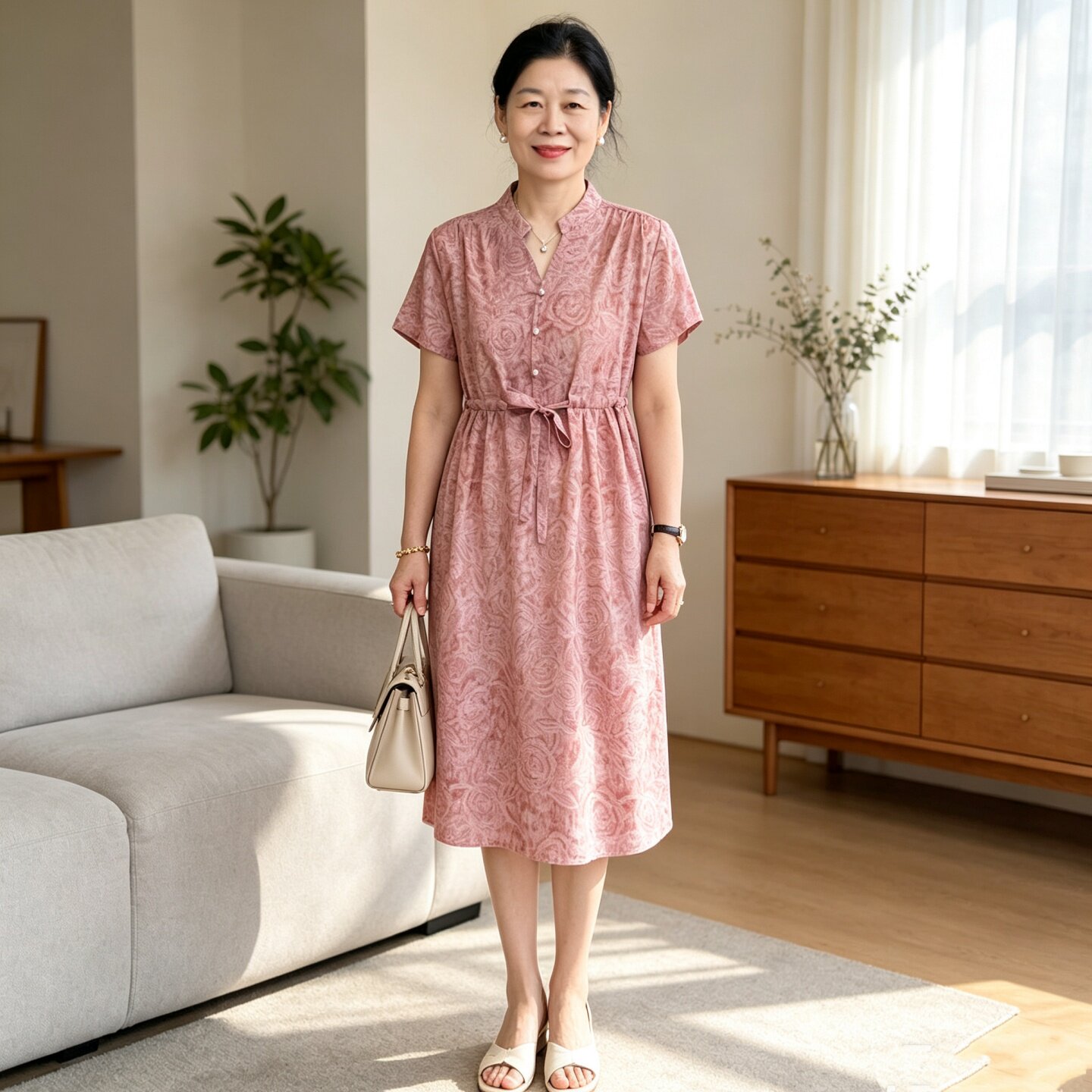 中年妈妈夏装连衣裙端庄大气裙子