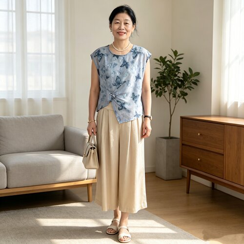 年轻妈妈夏季时尚套装女印花短袖