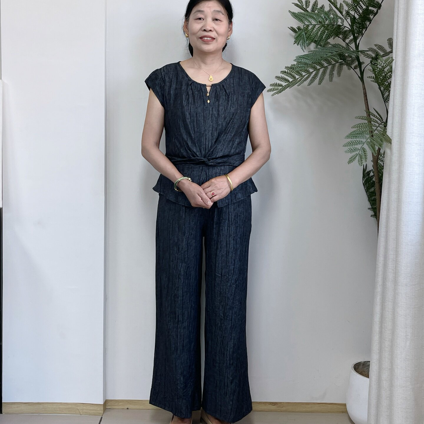 妈妈夏款时尚套装减龄气质两件套
