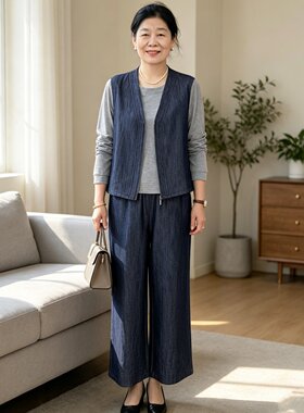 中年妈妈秋装新款休闲套装两件套