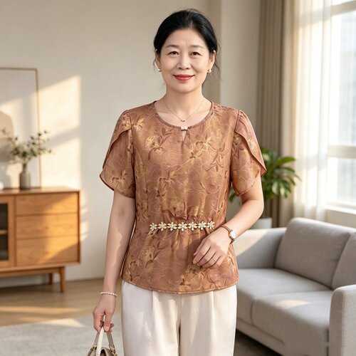 妈妈夏短袖T恤时尚减龄国风小衫1