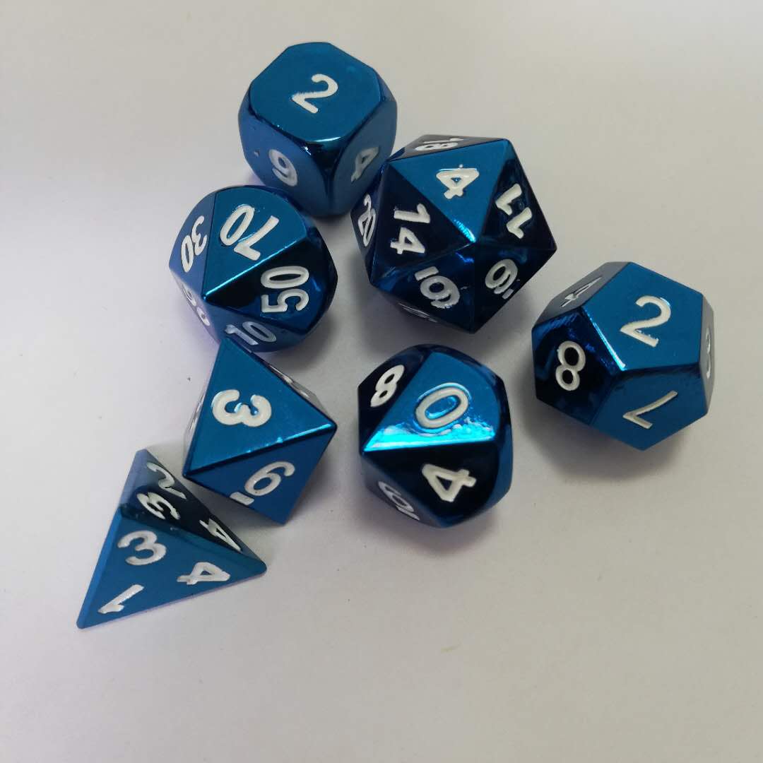 7件套D4-D20 dice流浪地球用金属多面骰子流行桌游多面体TRPG色子