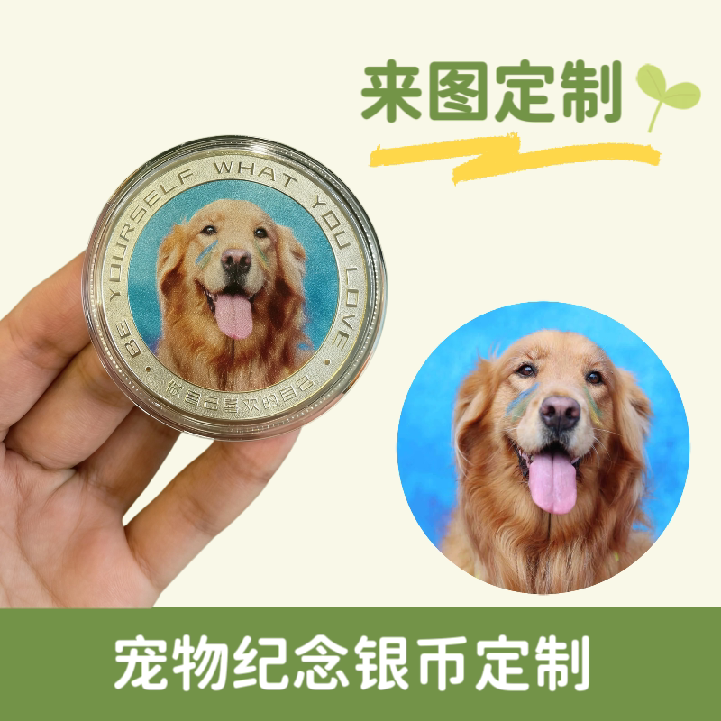 宠物纪念银币徽章diy狗狗猫咪定制周边创意纪念品