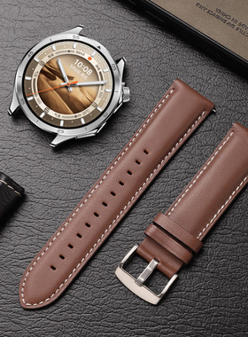 适用oppowatchX2mini真皮表带4pro牛皮针扣式腕带OnePlus Watch2R智能运动一加手表2男女表链时尚可替换配件