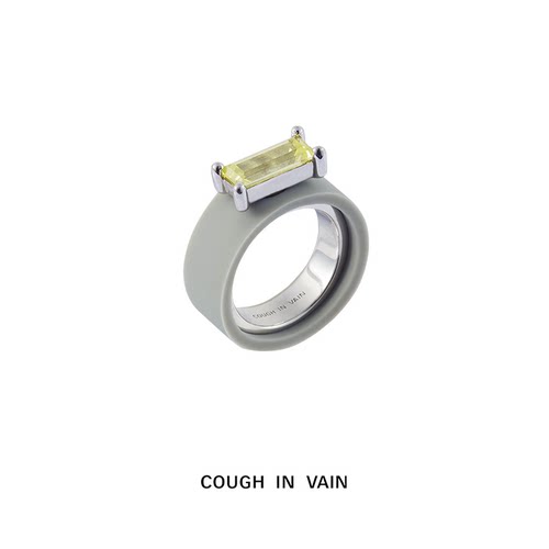 COUGH IN VAIN Relaxing系列旋转宝石925银硅胶设计感戒指