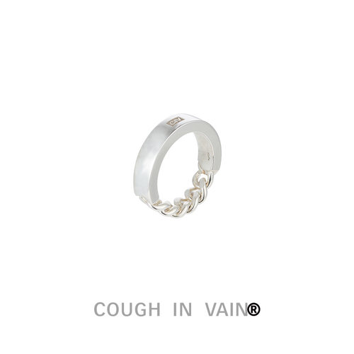 coughinvain拼接刻印银对戒指