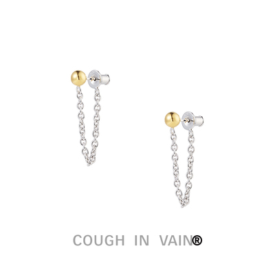 COUGH IN VAIN 拼色锁链925银耳环耳钉