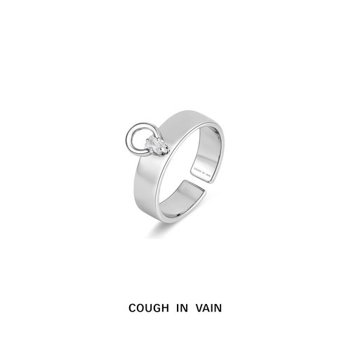 COUGH IN VAIN 移动吊环镶钻925银戒指
