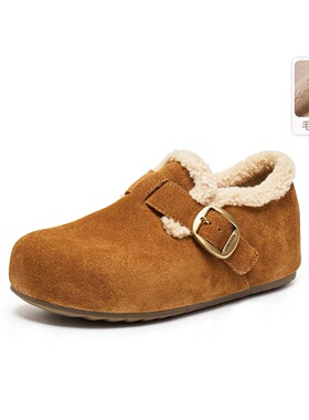 商场同款2025吐司勃肯鞋女冬季加绒内增高毛毛棉鞋雪地靴E6V1DDM5