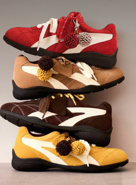 商场同款2025秋款鞋松果鞋德训鞋女秋红色鞋子运动阿甘鞋GTY01CM5