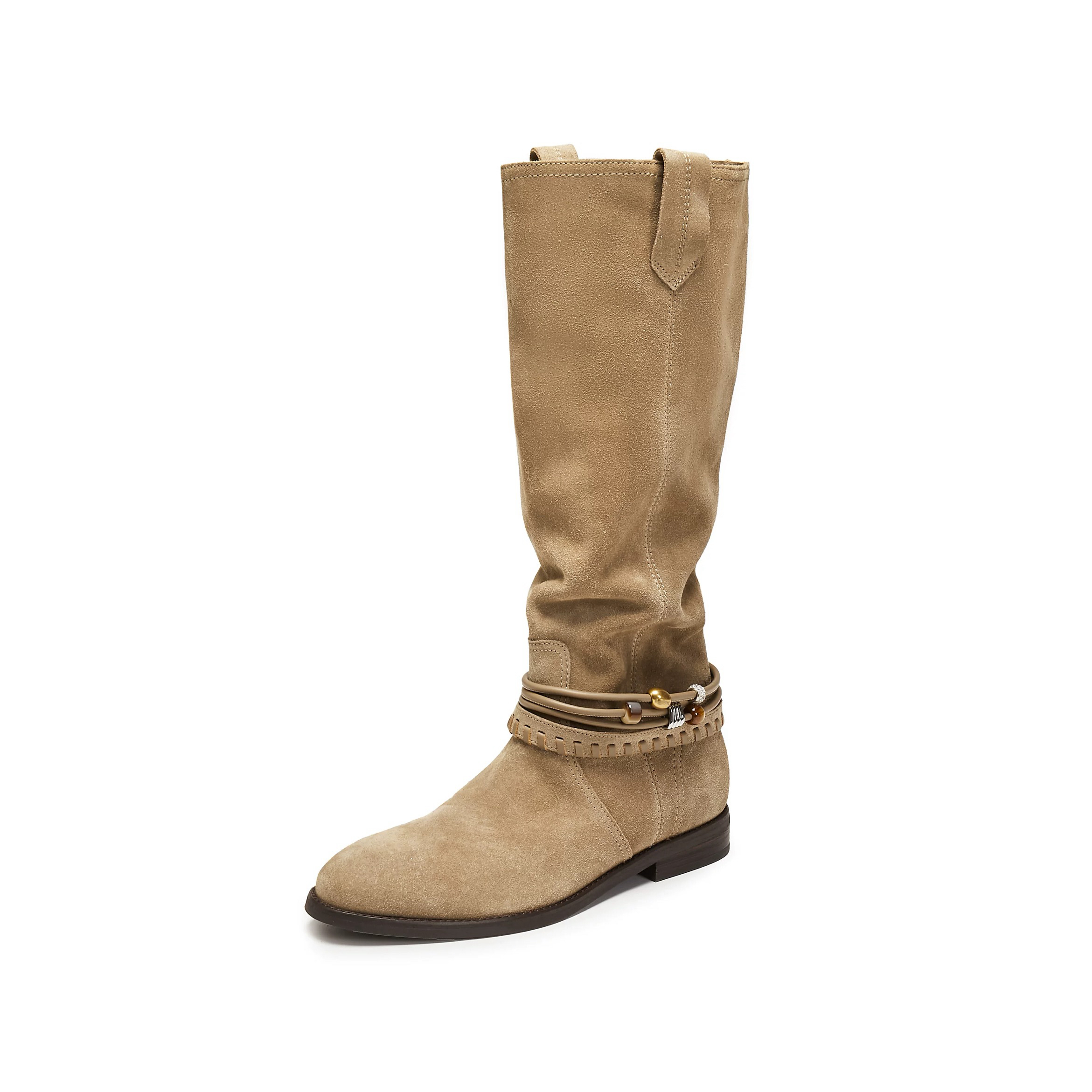 商场同款2025冬新款复古西部靴牛仔靴长筒靴高筒靴女靴子EIL02DG5