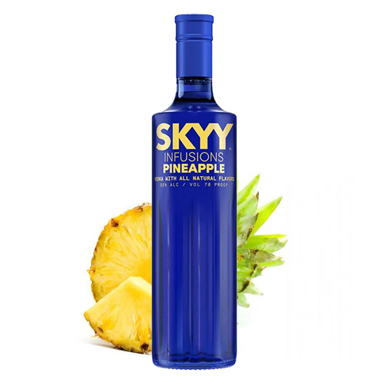 SKYY深蓝伏特加VODKA原装进口鸡尾酒洋酒调酒果酒菠萝味750ml