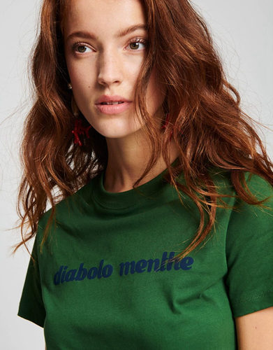 复古字母纯棉圆领短袖宽松T恤