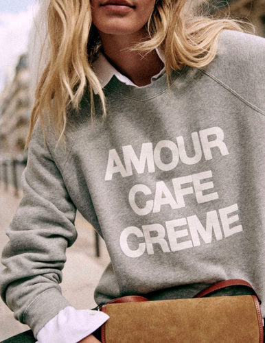 纯棉灰色卫衣圆领宽松套头上衣