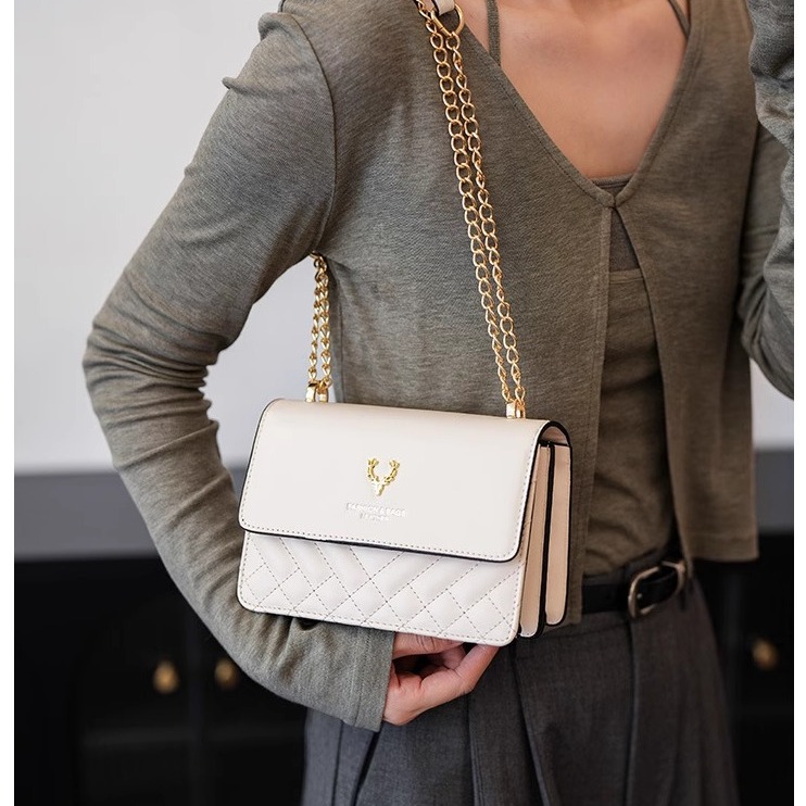 新款菱格小方包女2025时尚潮流高级感单肩斜挎包包韩版大气简约潮