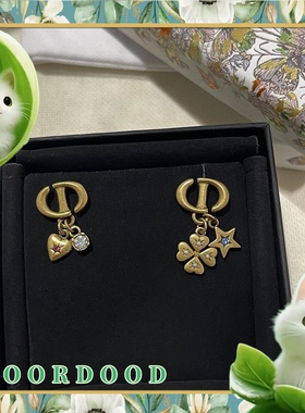 D O O R D O O D家高端复古五角星耳环轻奢耳饰不对称爱心CD耳钉