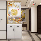 家和富贵3d艺术玻璃屏风隔断过道鞋 柜酒柜磨砂双面透光玻璃隔断墙