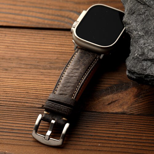 灰色真皮表带适配Applewatch