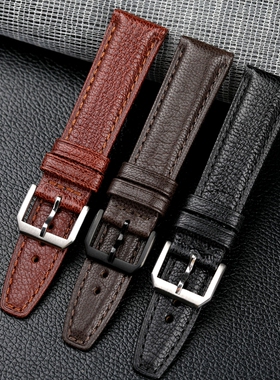 手工法国山羊皮表带20 21 22MM适配万国马克18 17 真皮柔软表链男