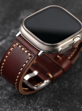 手工霍尔文头层牛皮表带20 22 24MM适配沛胖大海真皮柔软加厚表链