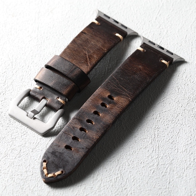 手工头层牛皮表带适配iWatch
