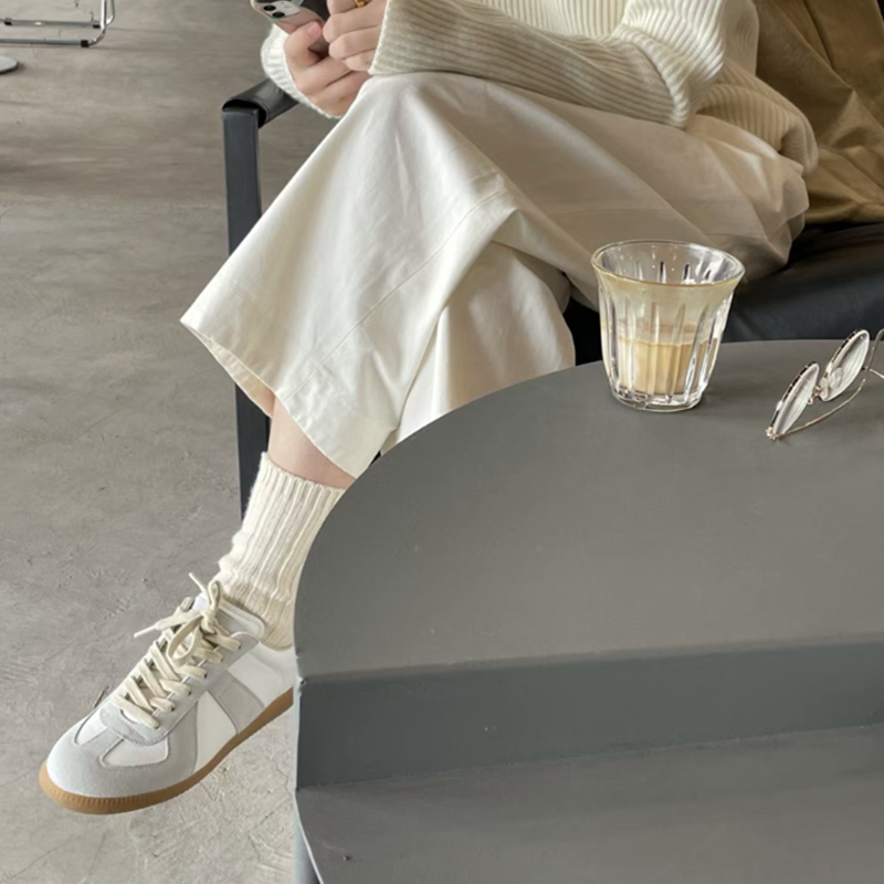 顶版复古德训鞋女2025春新款真皮百搭平底运动休闲板鞋小白鞋男潮,女鞋,德训鞋,淘宝优惠券,粉丝福利购,淘宝优惠卷