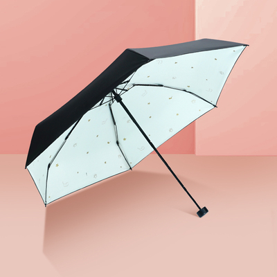 红叶五折遮阳伞太阳伞防晒防紫外线晴雨伞两用女生超轻小巧便携