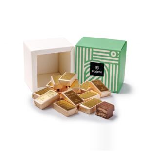 迪拜进口Patchi 绿盒金砖牛奶巧克力/银砖白巧克力礼盒零食250g