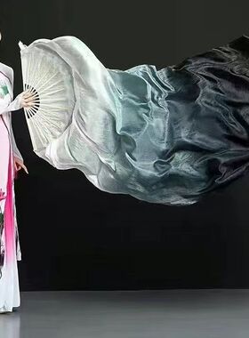 新款色中国风跳舞扇舞蹈扇秧歌浅色渐变长绸扇古典舞高档舞蹈儿童