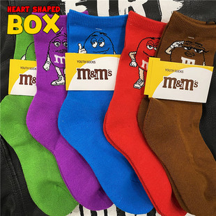 M豆卡通中筒袜子