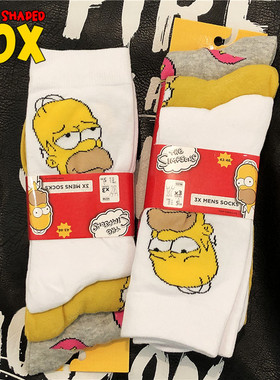 辛普森卡通中筒袜