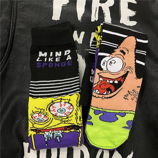 海绵宝宝卡通中筒袜