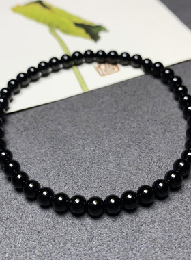 天然黑玛瑙单圈手串女