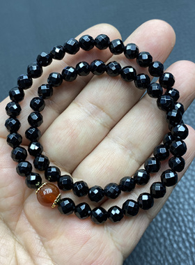 天然黑玛瑙手链男女款