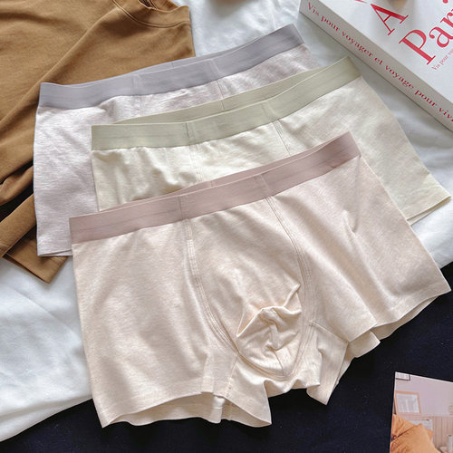 简约无痕彩纱男士内裤纯棉透气