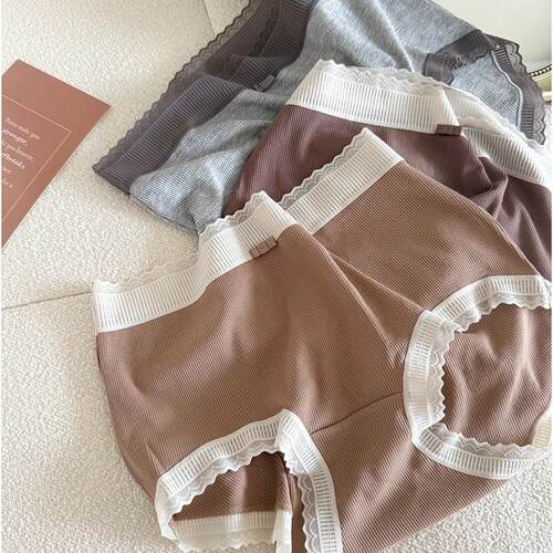 法式内裤中高腰包臀莫代尔螺纹女