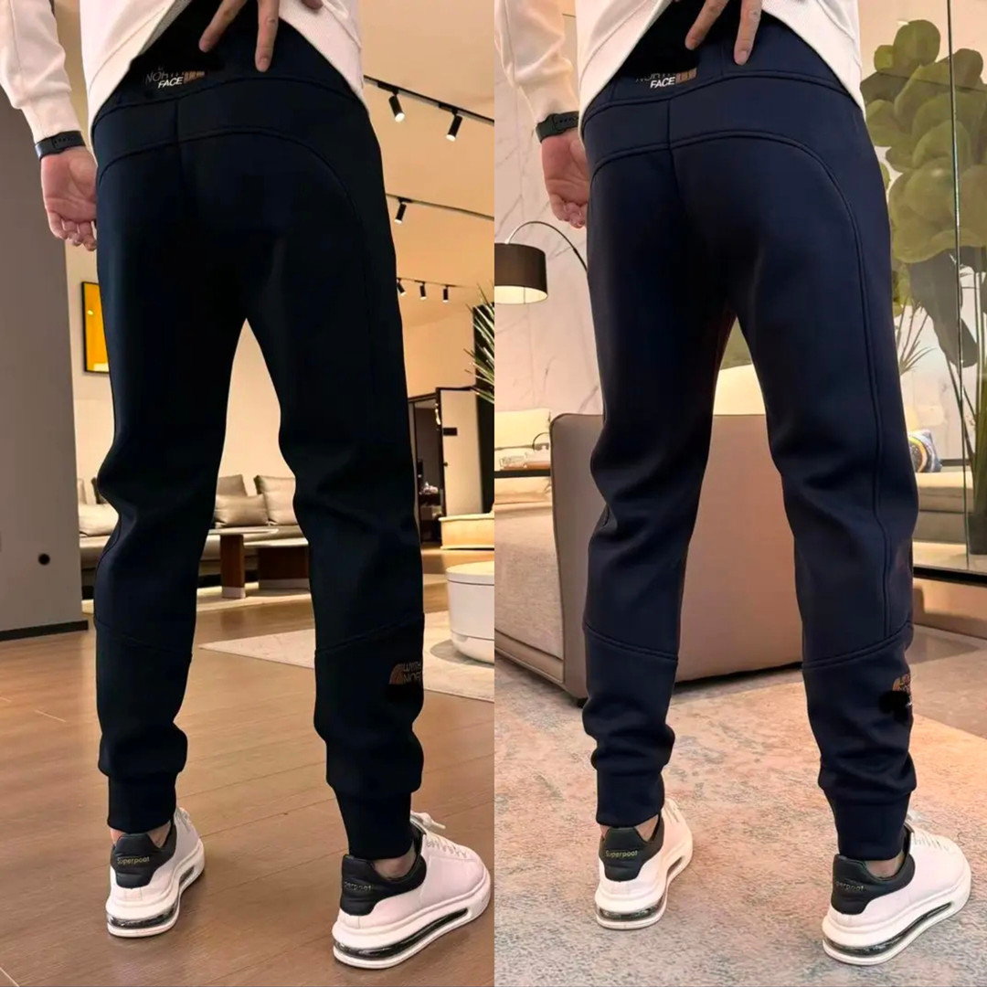 潮牌刺绣加绒保暖束脚运动卫裤