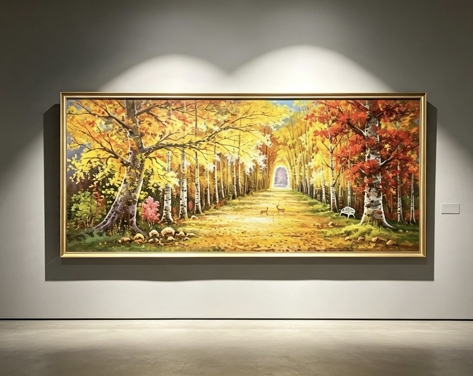 手绘油画客厅装饰画 沙发背景墙挂画壁画风景树林黄金大道办公室