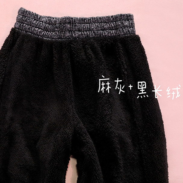 冬季羊羔绒长裤加绒运动裤女加厚外穿暖暖裤束脚收口卫裤高腰棉裤