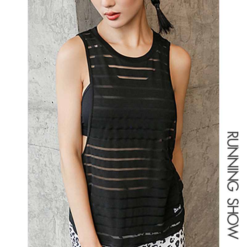 宽松网纱速干训练衣罩衫运动背心