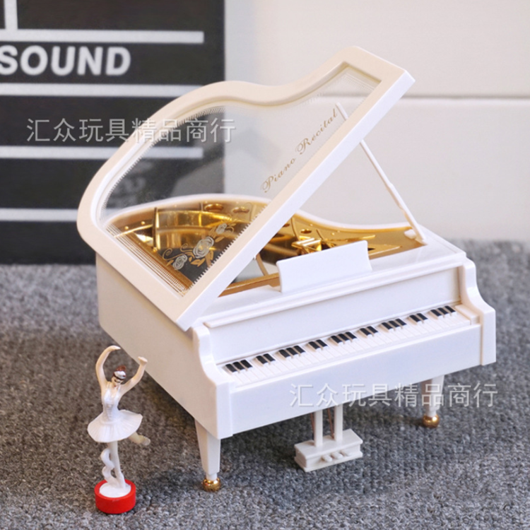 发条式钢琴跳舞女孩八音盒上链简约创意送女友闺蜜生日礼物音乐盒