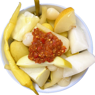 广西什锦酸酸料泡辣椒酸泡菜萝卜李子沙梨芒果木瓜荞头腌制水果