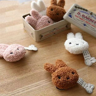 出口原单复古米菲兔头型毛绒公仔玩偶包包小挂件饰品钥匙扣现货