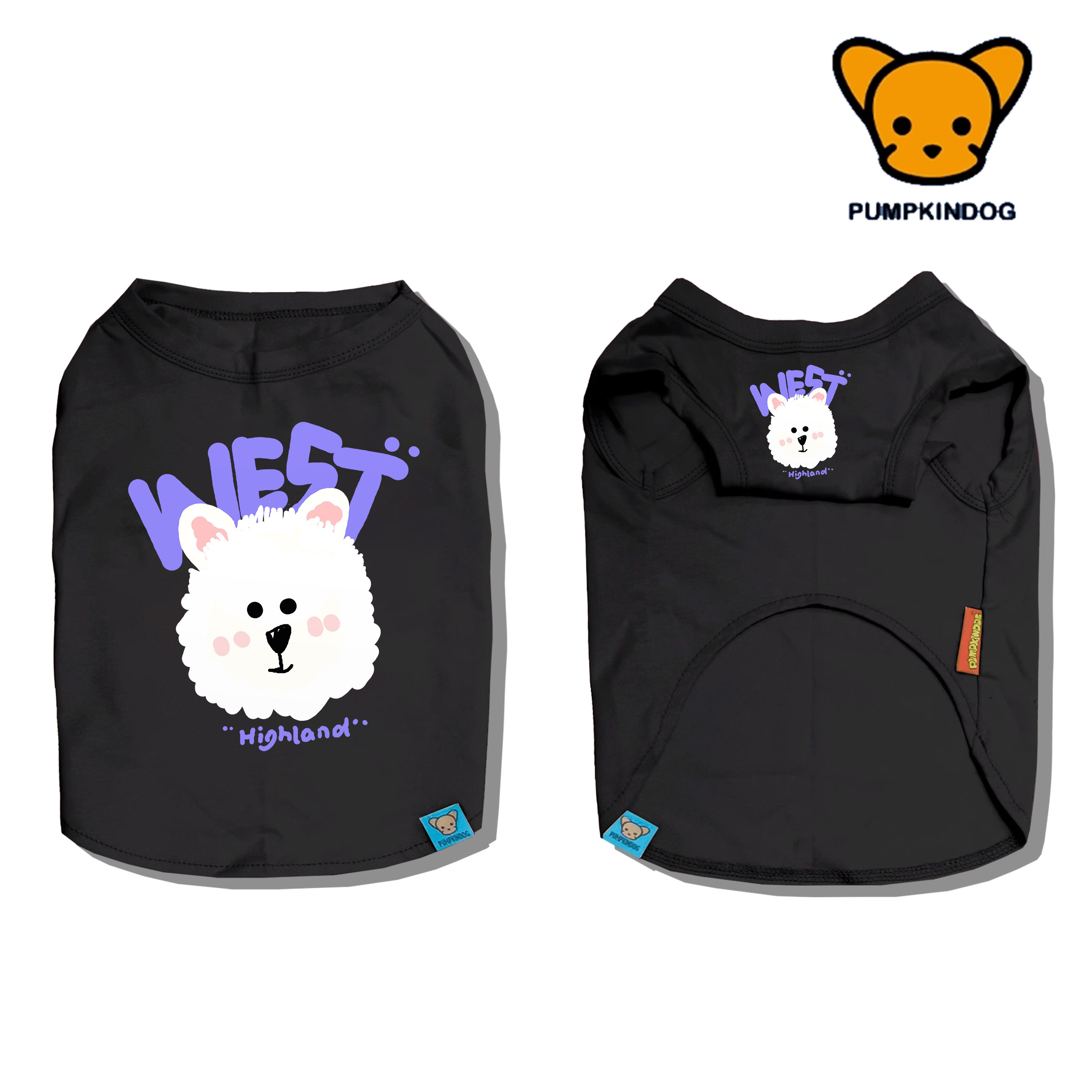 PUMPKINDOG 雪纳瑞纯棉背心西高地短袖T恤睡衣小中型狗狗宠物衣服