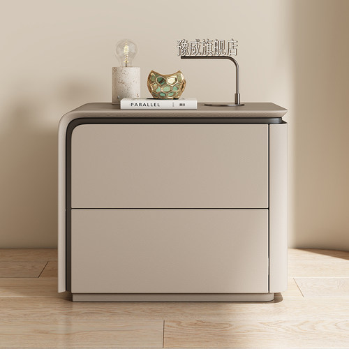 豫威全实木奶油风床头柜