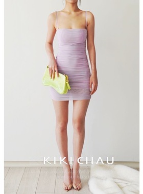 KIKI CHUA  ‘Natalia’ Midi Dress 紫色修身连衣裙